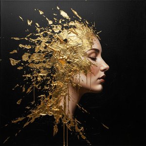 Radianza Frammentata: Una Visione Singolare Di Dissoluzione Dorata Nel Vuoto Infinito — Christian Noiret