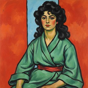 The Verdant Gaze in Vermilion Light: A Singular Fauvist Study