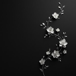 Ethereal Silver Vine Cascading Through the Infinite Void of Midnight Serenity