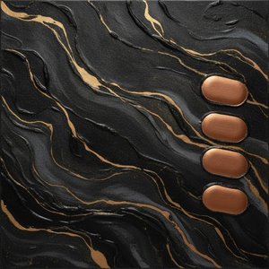 Gilded Veins Trapped in Charcoal Relief