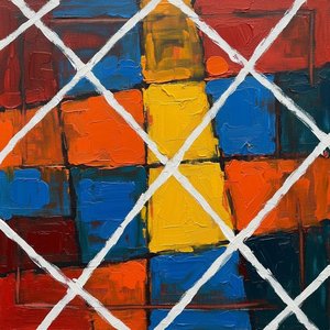 Reticolo Cromatico Frammentato: Uno Studio Monumentale Tra Tensione Impasto E Ritmo Spontaneo