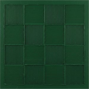 Griglia Smeraldo Monolitica: Uno Studio Meditativo In Texture Scolpite Verde Foresta