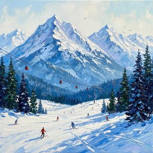 Pics Azur Monolithiques Au-dessus D'un Horizon Alpin D'hiver Serein Et Étendu