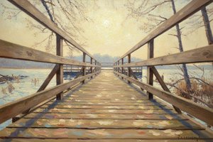 Solitude Lumineuse : Le Chemin Doré Vers L'aube