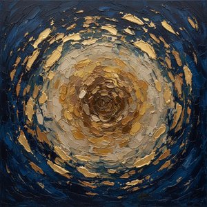 Vortice Celeste In Oro E Blu Notte: Un Capolavoro Scultoreo Unico