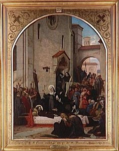 Sainte Claire Recevant Le Corps De Saint Francois D'assise — François Léon Benouville