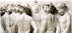 Cantoria: First Bottom Relief (detail) — Luca Della Robbia