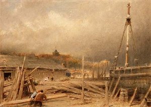 Boat Building, Rye — Albert Goodwin