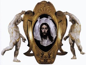 Escutcheon Mit St. Veronikas Schleier — El Greco