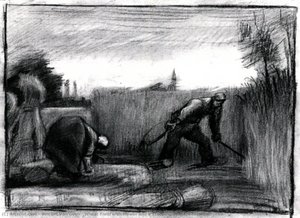 Campo De Trigo Con Segador Y Campesina Inclinada — Vincent Willem Van Gogh