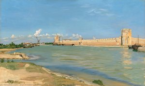 The Western Ramparts At Aigues-mortes — Frédéric Bazille