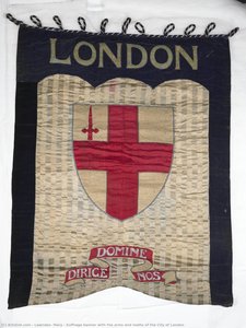 Suffrage Banner With The Arms And Motto Of The City Of London — Lowndes, Mary