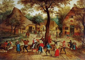 Village Scene With Dance Around The May Pole — Pieter Bruegel The Younger