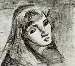 Cabeza De Mujer Con El Cabello Suelto — Vincent Willem Van Gogh