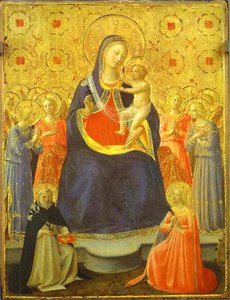 La Madone Avec Les Anges Et Les Saints Dominique Et Catherine — Fra Angelico