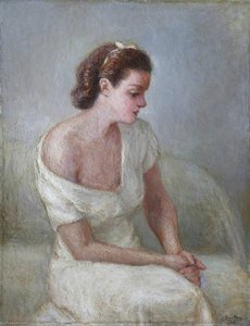 Seated Lady In A White Dress — Georges Van Houten