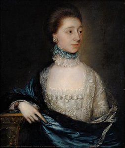Porträt Einer Unbekannten Dame Mit Einem Blauen Mantel — Thomas Gainsborough