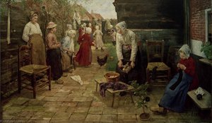 Arrival Of The Organ Grinder — Fritz Von Uhde
