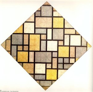 Kompozícia. Jasné Farby S Sivým Lynxom — Piet Mondrian