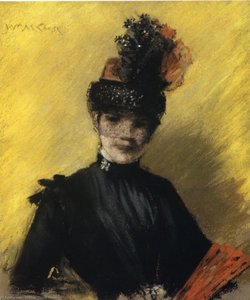 Study Of Black Against Yellow (also Known As Portrait Of Mrs. Chase) — William Merritt Chase