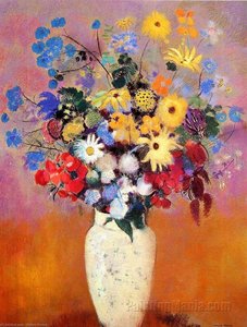 White Vase With Flowers — Odilon Redon