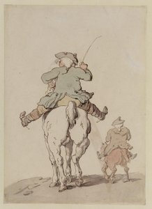 Two Men Riding, Seen From Behind — Thomas Rowlandson