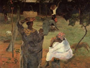 Mango Pickers, Martinique (auch Bekannt Als Früchte Pflücken Oder Mangos) — Eugène Henri Paul Gauguin