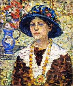 Portrait Of A Girl With Flowers — Mauric Brazil Prendergast