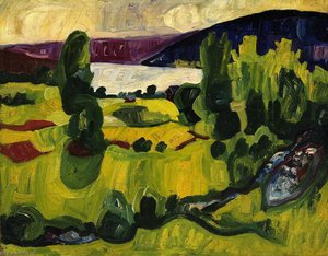 Fields And Lake — William H. Johnson