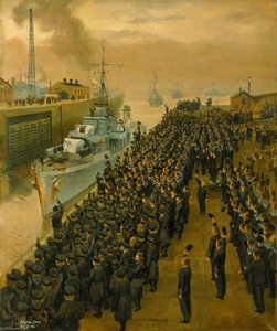 Arrival Of Second Escort Group Of Sloops At Liverpool — Stephen Bone