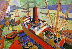 The Pool Of London - Oil On Canvas - — André Derain