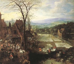 Flemish Market And Washing Place — Joos De Momper
