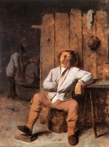 A Boor Asleep — Adriaen Brouwer
