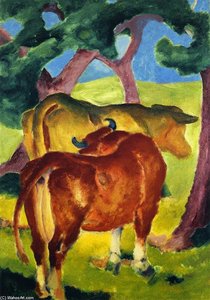 Les Vachettes Sous Les Arbres — Franz Marc