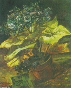 Vincent van Gogh's 'Flower Pot with Asters' (1886) showcases vibrant colors and energetic brushstrokes, capturing the beauty of nature in a simple still life.