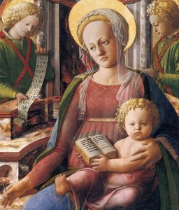 Madonna And Child Enthroned With Two Angels (detail) — Filippo Lippi