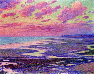 The Beach At Ambleteuse At Low Tide — Theo Van Rysselberghe
