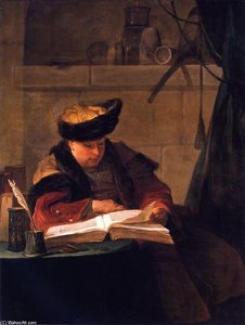 Ritratto Del Pittore Joseph Aved (noto Anche Come Il Filosofo) — Jean-baptiste-siméon Chardin