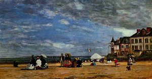The Beach At Trouville — Eugène Boudin