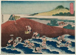Basket-fishing În Kinu River — Hokusai