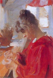 Marie En Vestido Rojo — Peder Severin Kroyer