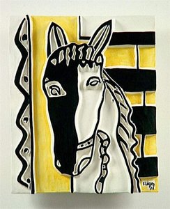 Kopf Eines Pferdes Auf Gelbem Hintergrund — Fernand Léger