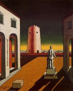 Plaza De Italia With Red Tower — Giorgio De Chirico