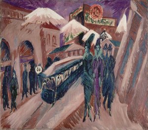 Leipziger Straße Con Tranvía Eléctrico — Ernst Ludwig Kirchner