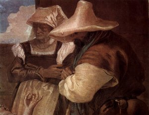 German Szene Angelica Und Medorus In Begleitung Zweier Bauern — Giandomenico Tiepolo