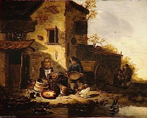 Paysan Donnant A Manger A Des Poules — Egbert Van Der Poel