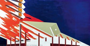 Norm's, La Cienega, On Fire — Edward Ruscha