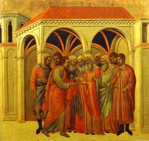 Maestó (spatele, Panoul Central), Tradarea Lui Iudas — Duccio Di Buoninsegna