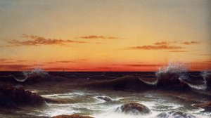 Seascape: Sunset — Martin Johnson Heade