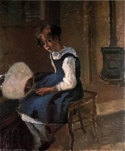 Ritratto Di Jeanne Con Un Ventaglio — Camille Pissarro